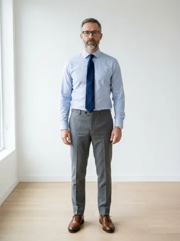 Full-body photo of a man in a shirt and tie used for a Talk Dirty dance AI video